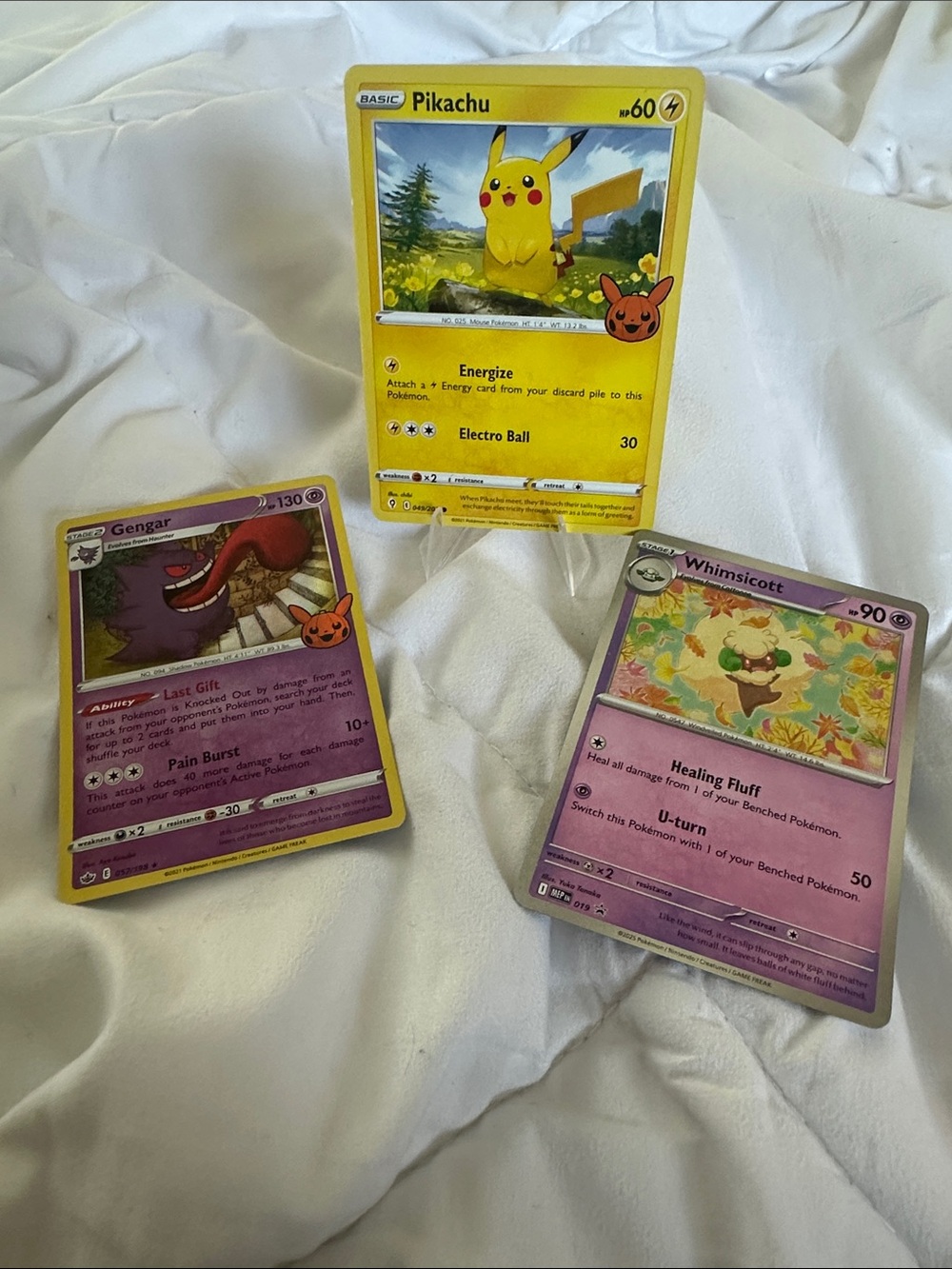 Trading Card Single - Pikachu, Gengar, n Whimsicott Promo card